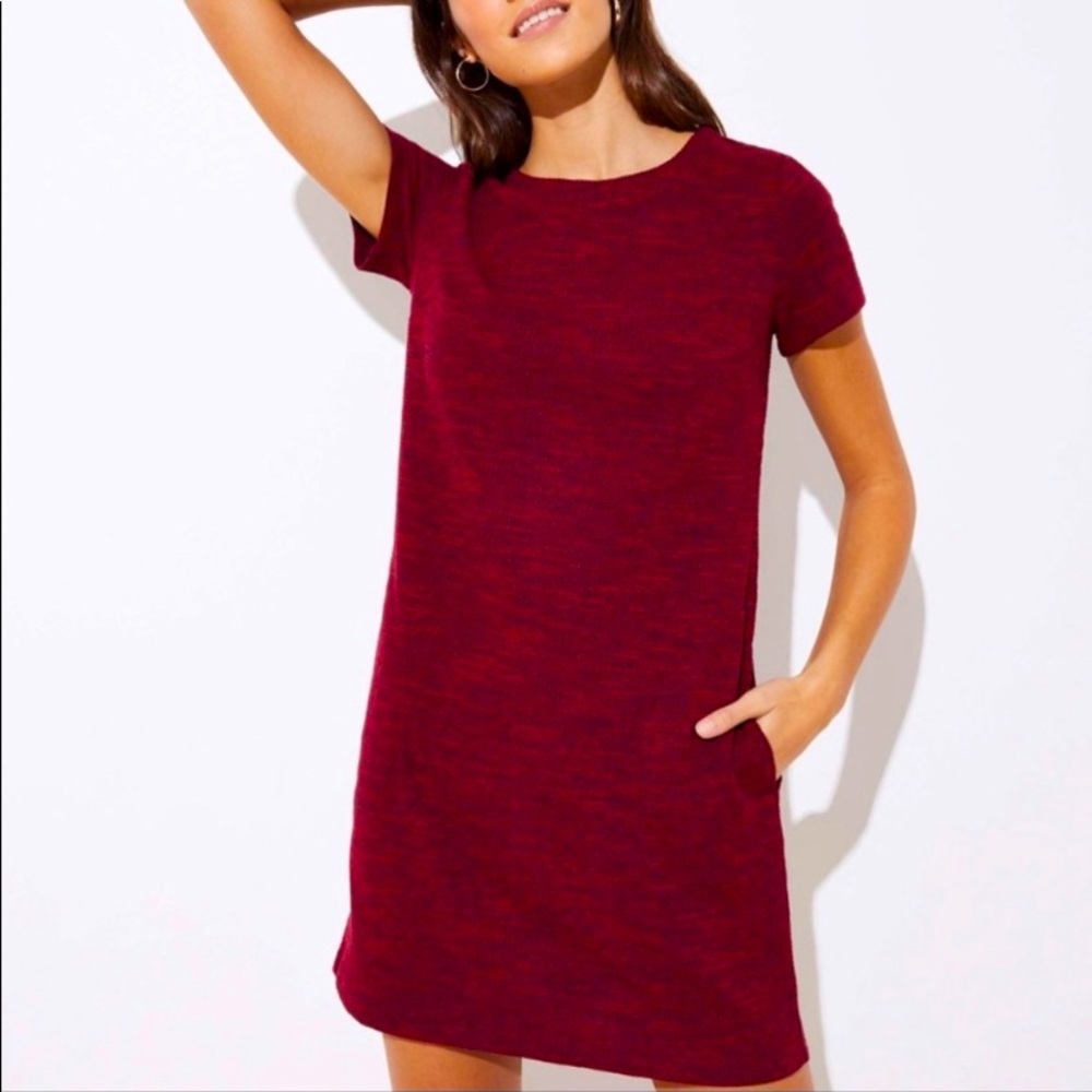 Loft Burgundy Tweed Dress